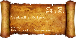 Szabadka Roland névjegykártya
